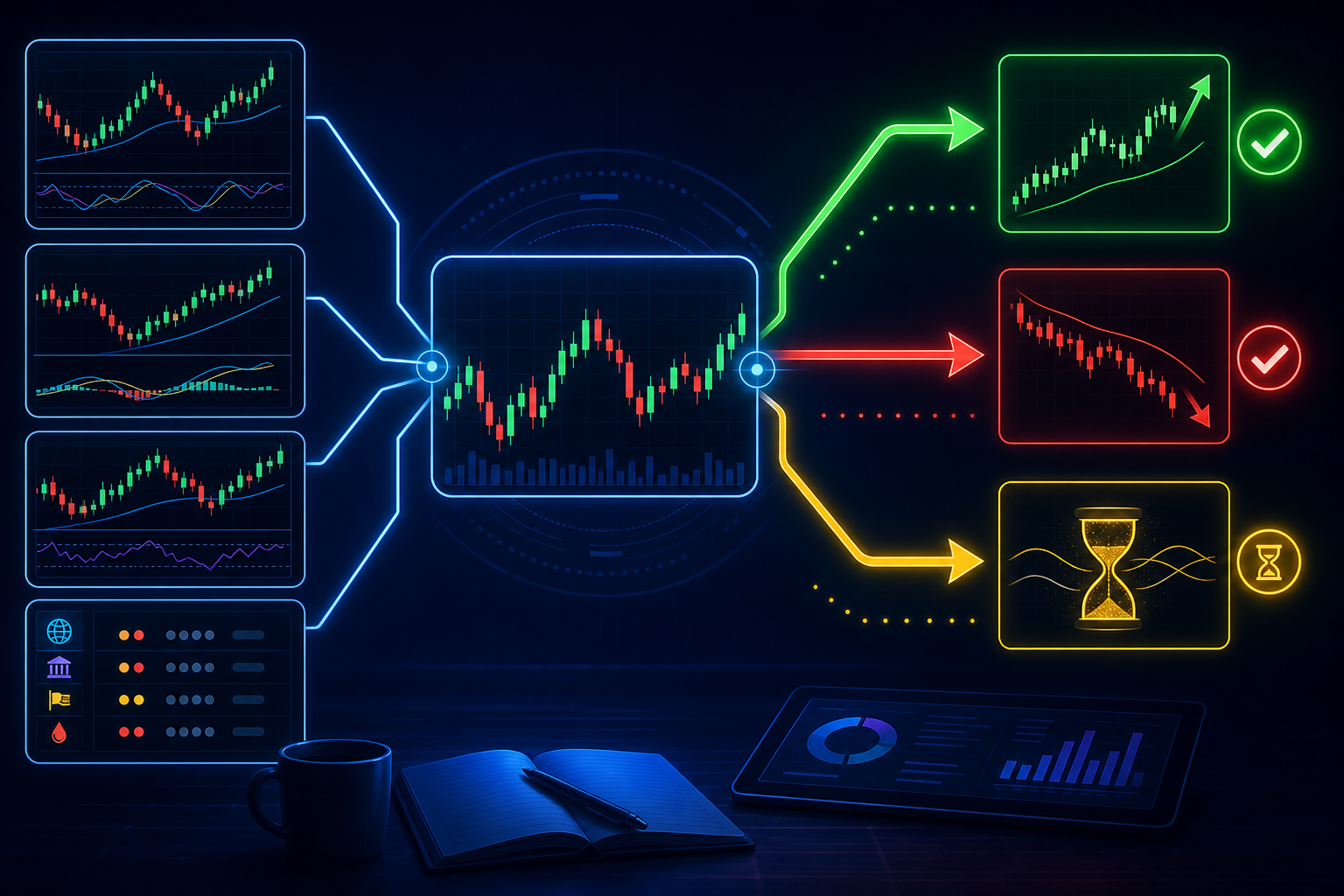 Illustration du chapitre Décider BUY, SELL ou PATIENTER
