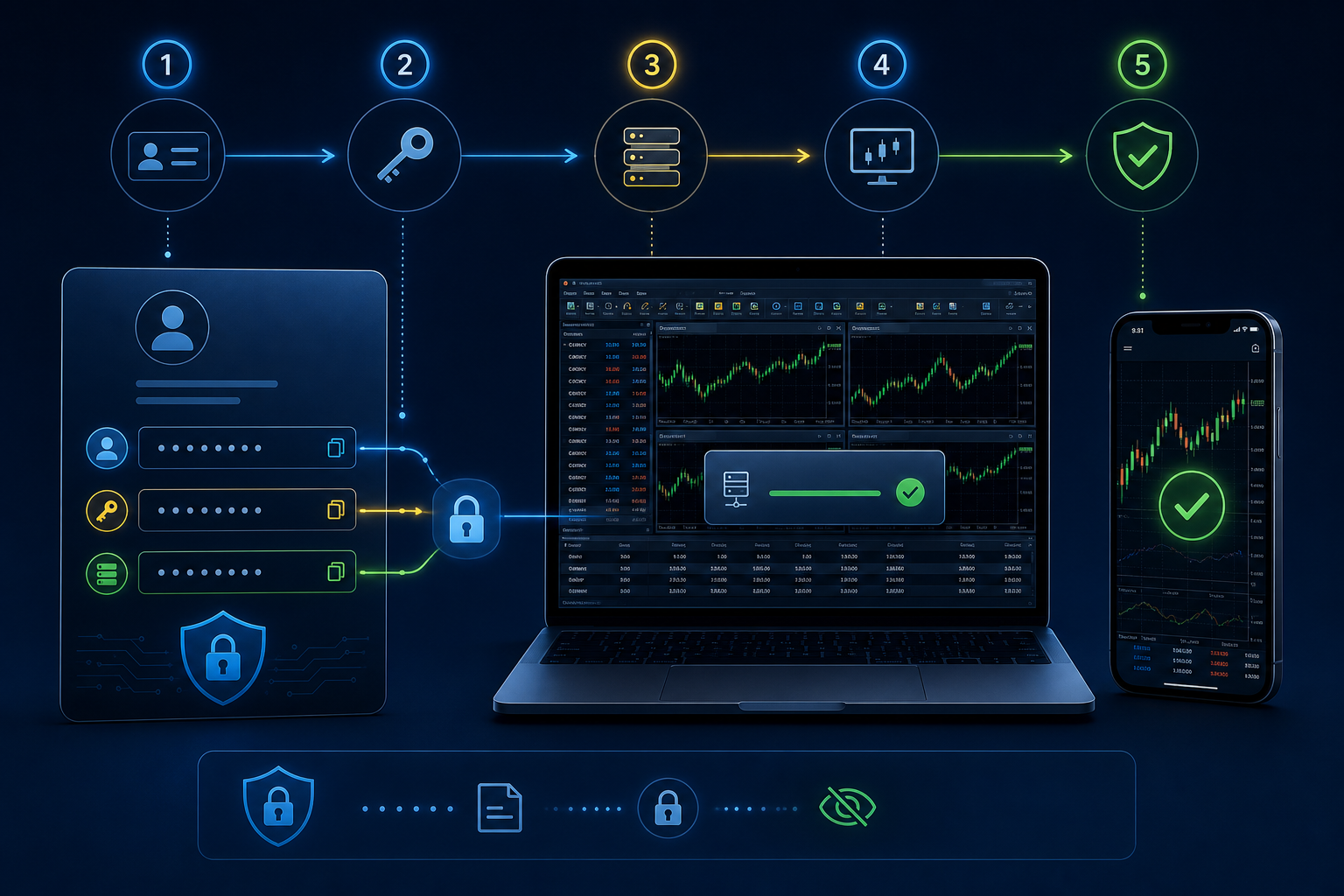 Illustration du chapitre Utiliser MetaTrader 5 avec Exness et Deriv